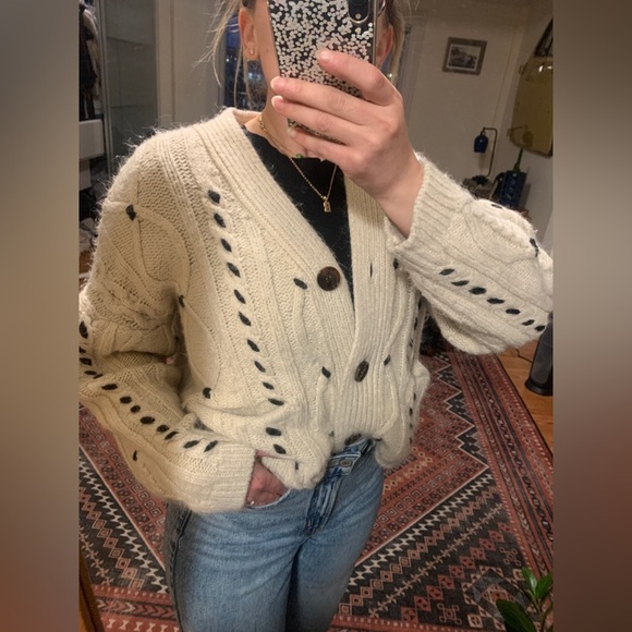 Native Youth Chunky Knit Contrast Cardigan - Picture 3 of 10